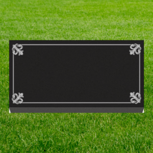 Individual Flat Grave Markers - Corner Design Fancy Panel