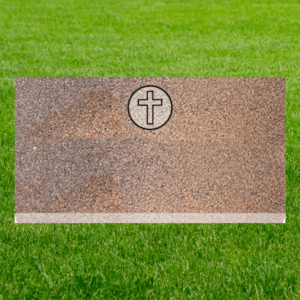 Individual Flat Grave Markers - Veteran Design Covered Cross