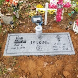 Gray Granite Double Flat Marker 42X14 (not incl. vase)