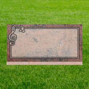 Individual Flat Grave Markers - Musical Notes 2