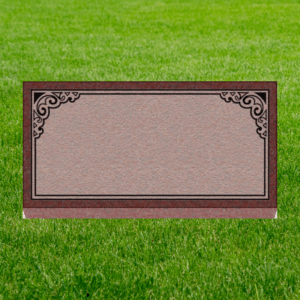 Individual Flat Grave Markers - Panel with Corner Design