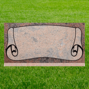 Individual Flat Grave Markers - Scrolled Paper