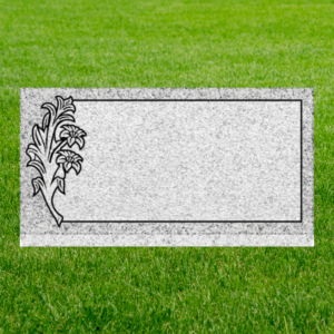 Individual Flat Grave Markers - Wild Lily with Stem