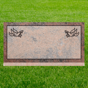 Individual Flat Grave Markers - Dove with Leaves