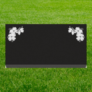 Individual Flat Grave Markers - Double Side Dogwood