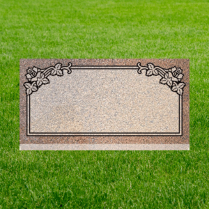 Individual Flat Grave Markers - Rose with Covered Panel