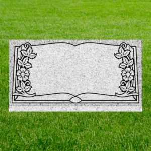 Individual Flat Grave Markers - Book with Dogwood Flower