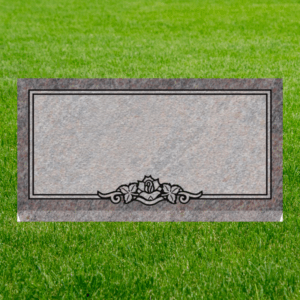 Individual Flat Grave Markers - Rose in the Bottom Panel