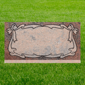 Individual Flat Grave Markers - Covered Ribbon Panel
