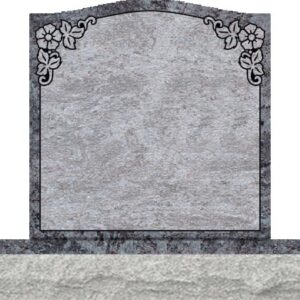 Individual Upright Headstones - Dogwood Flowers in Top Panel