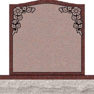 Individual Upright Headstones - Dogwood Flowers with Leaves