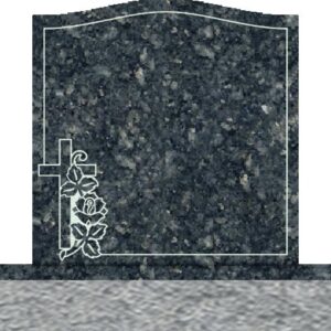 Individual Upright Headstones - Cross with Rose