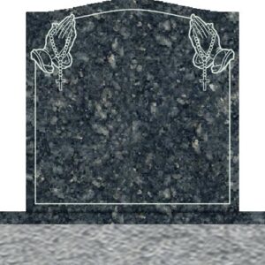 Individual Upright Headstones - Praying Hand with Rosary