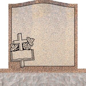 Individual Upright Headstones - Cross Praying Hand and Rose