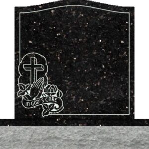 Individual Upright Headstones - Cross Bible and Rose