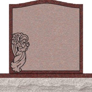 Individual Upright Headstones - Angel with Covered Panel