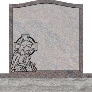 Individual Upright Headstones - Jesus with Cross and Grapes