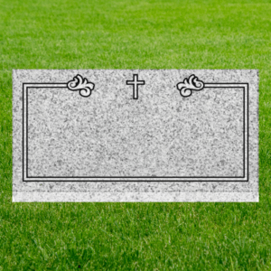 Individual Flat Grave Markers - Border with Flower Design