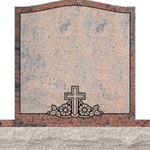 Individual Upright Headstones - Cross and Dogwood in Bottom Panel