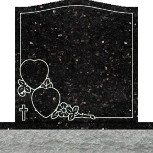 Individual Upright Headstones - Heart Shapes Dogwood and Cross