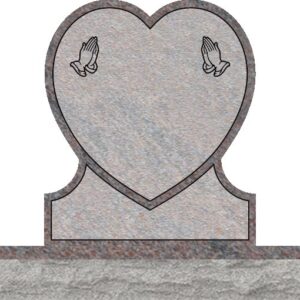 Single Heart Headstones - Praying Hand