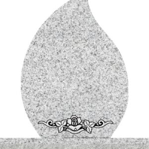 Companion Tear Drop Headstones - Rose in Bottom