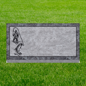 Individual Flat Grave Markers - Fishing Man