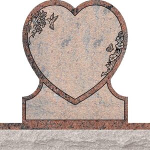 Single Heart Headstones - Hummingbird and Butterfly