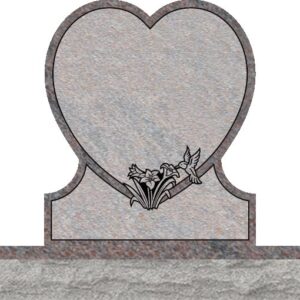 Single Heart Headstones - Hummingbird with Wild Lily