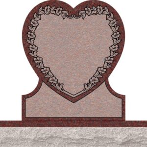 Single Heart Headstones - Covered with Wild Rose