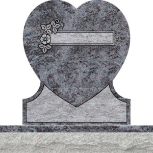 Single Heart Headstones - Dogwood with Covered Panel