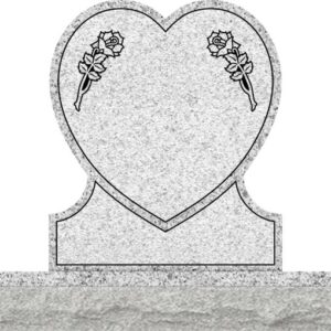 Single Heart Headstones - Rose in Double Side