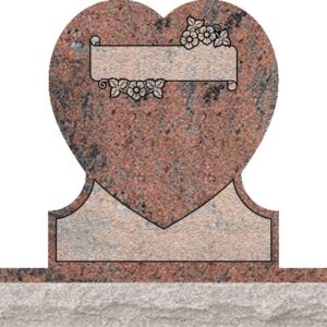 Single Heart Headstones - Dogwood with Panel