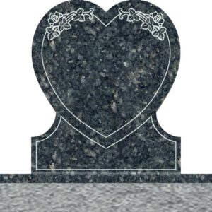 Single Heart Headstones - Top side Roses