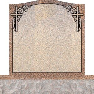 Individual Upright Headstones - Cross with Dogwood flower