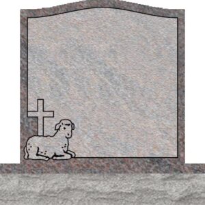 Individual Upright Headstones - Cross and Lamb