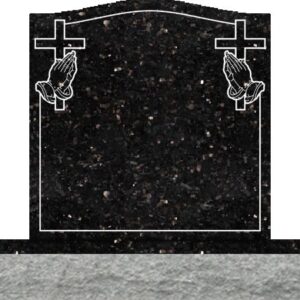 Individual Upright Headstones - Cross with Praying Hand