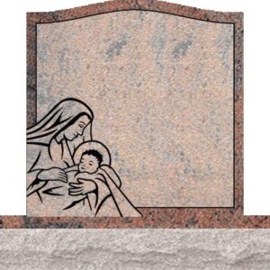 Individual Upright Headstones - Mary with Baby