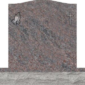 Individual Upright Headstones - Rose with Oval Border