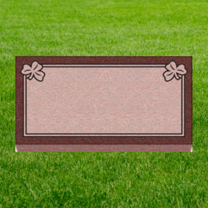 Individual Flat Grave Markers - Clover Leaf with Covered Panel