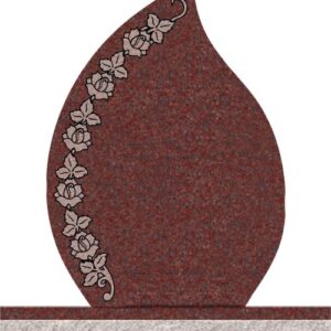 Companion Tear Drop Headstones - Covered with Rose