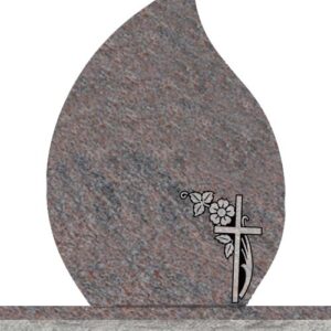 Companion Tear Drop Headstones - Cross with Dogwood