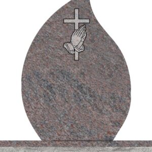 Companion Tear Drop Headstones - Cross with Praying Hand