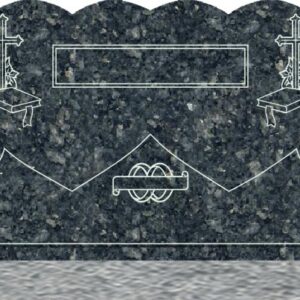 Double Heart Headstones - Cross with Bible