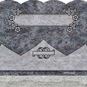 Double Heart Headstones - Dogwood with Attached Panel