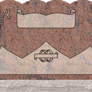 Double Heart Headstones - Hummingbird and Butterfly