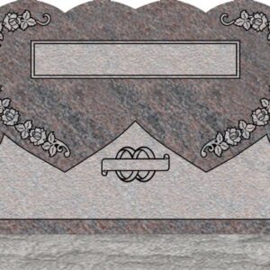 Double Heart Headstones - Roses with Ring