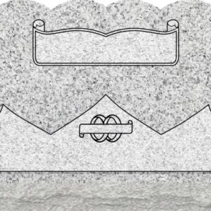 Double Heart Headstones - Scrolled Panel and Ring