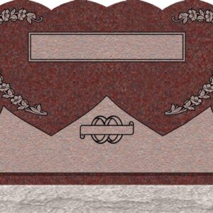 Double Heart Headstones - Wild Rose with Covered Sides