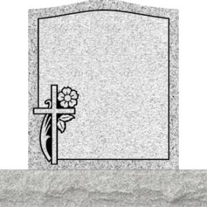 Small Upright Headstones - Cross with Dogwood